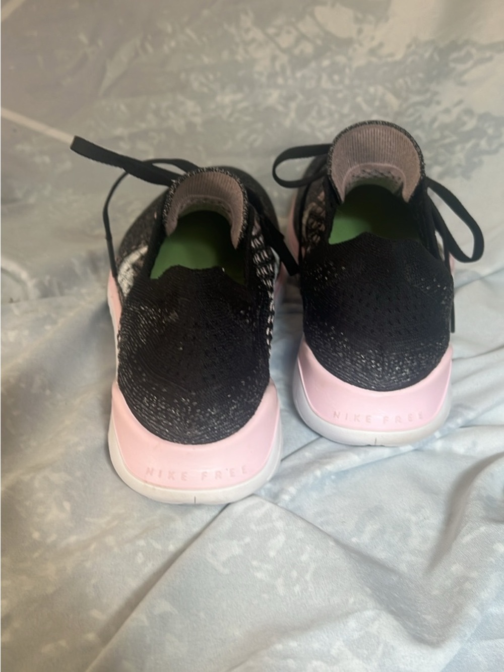 Nike Kids Black and Pink Knit Slip-On Sneakers